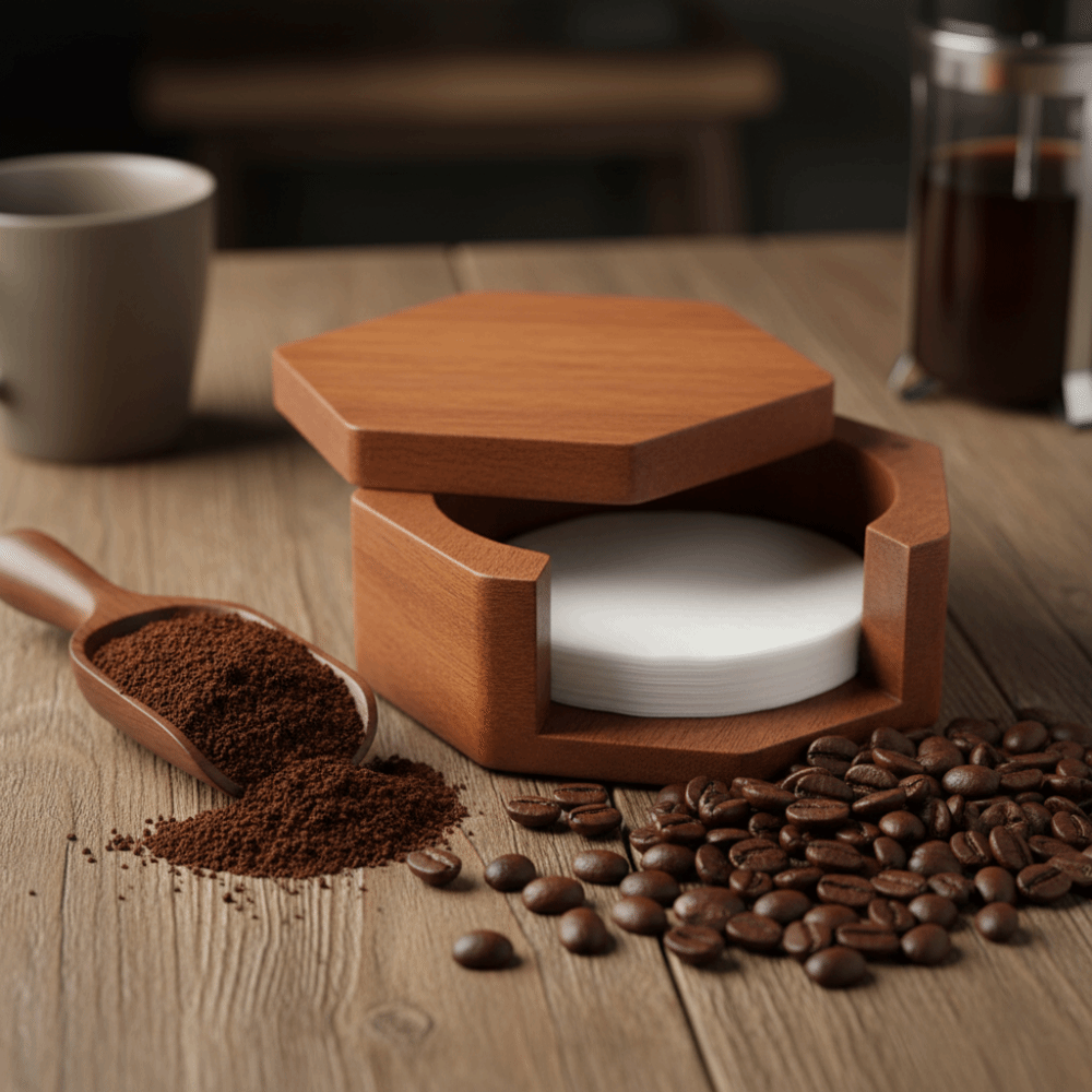 Kotak Kertas Filter Kopi Heksa - Coffee Equipment Organizer ulasan dan harga