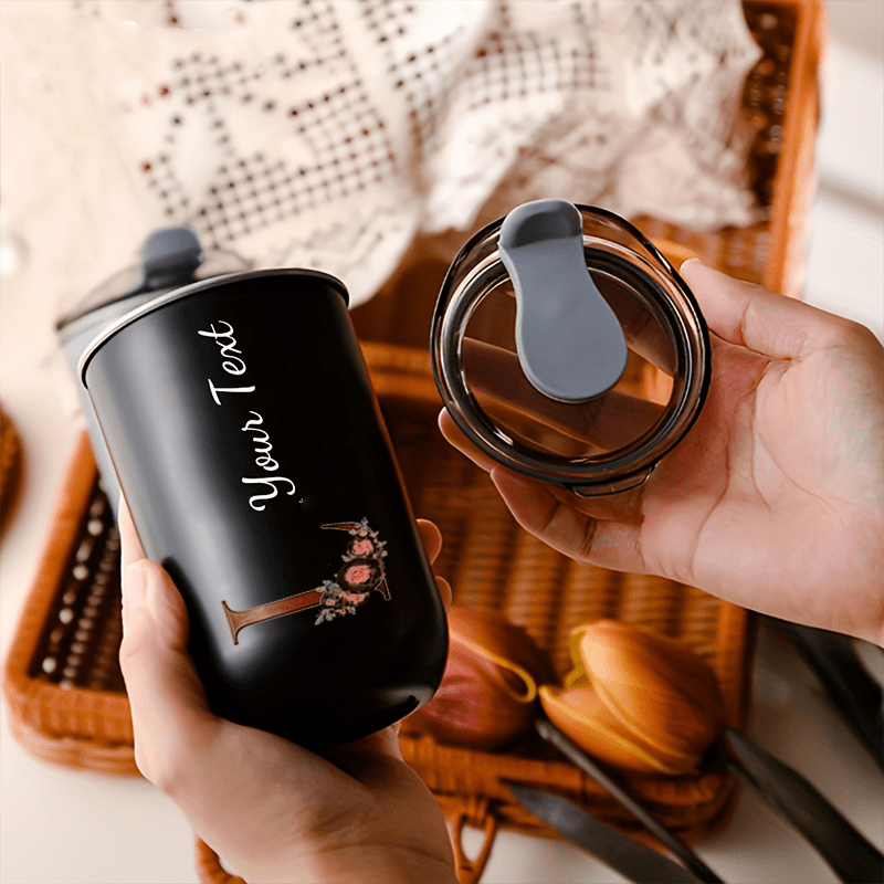 Tumbler Inisial Monogram Bunga - Coffee Equipment Eu ulasan dan harga