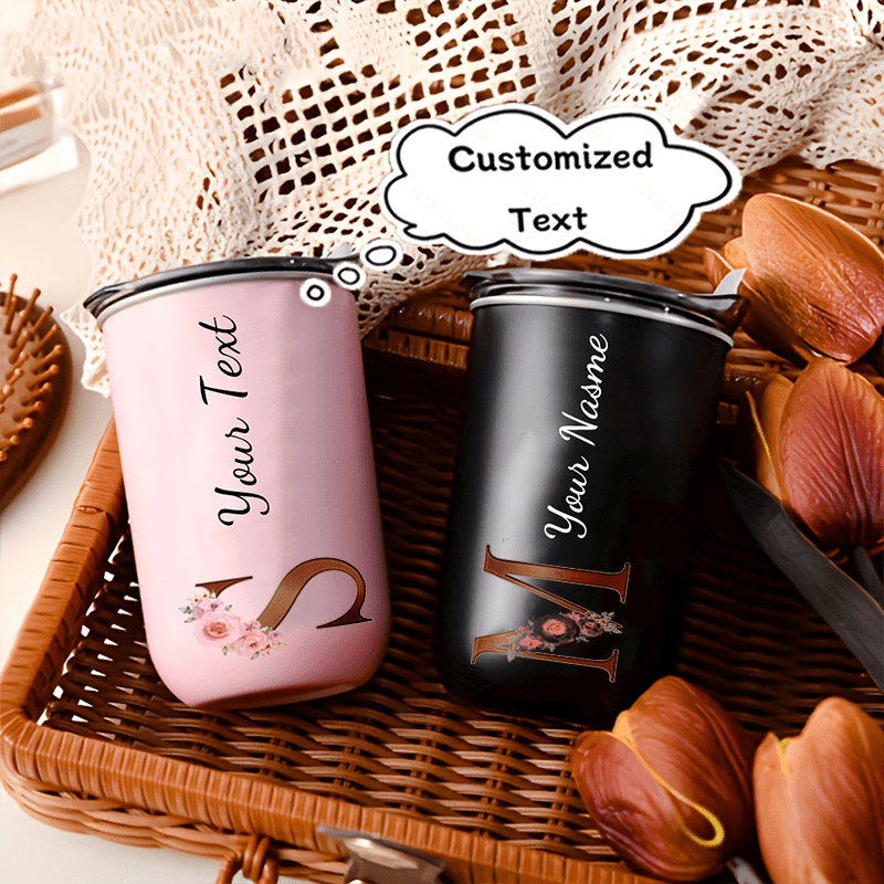 Tumbler Inisial Monogram Bunga - Coffee Equipment Eu ulasan dan harga